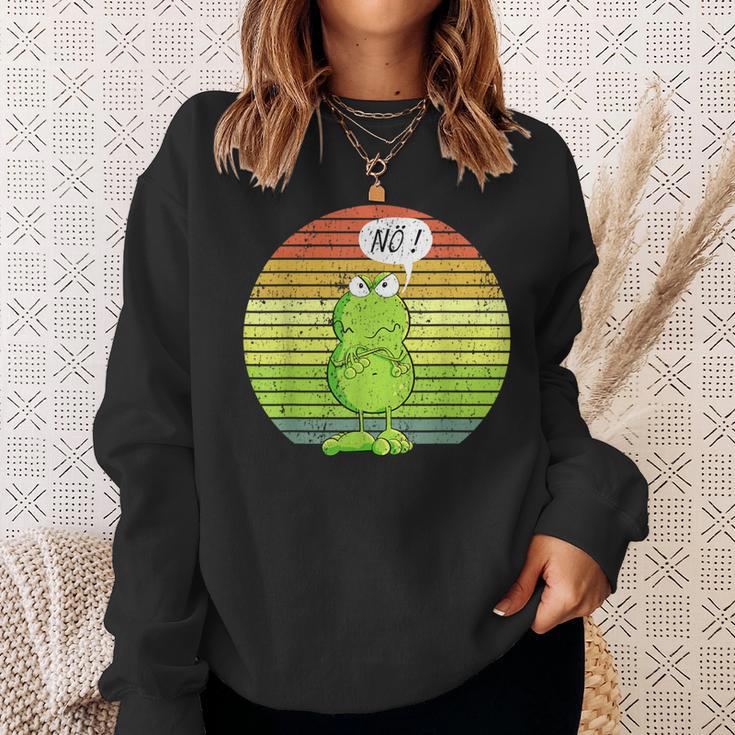 Vintage Statement Frog I Nö Fun I No Retro Sweatshirt Geschenke für Sie