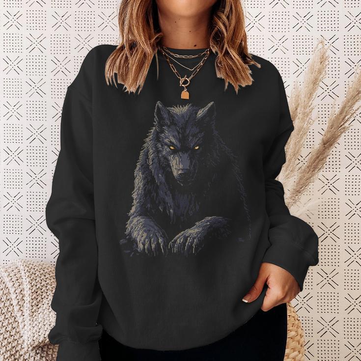 Werewolf Mythical Motif Fantasy Illustration Werewolf Sweatshirt Geschenke für Sie