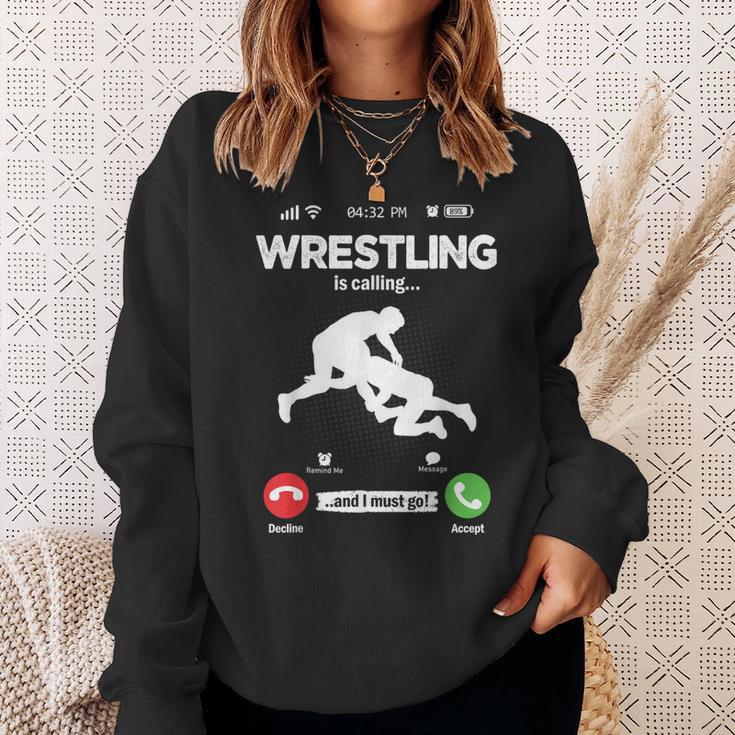 The Wrestling Calls Retro Wrestling Wrestling Sweatshirt Geschenke für Sie