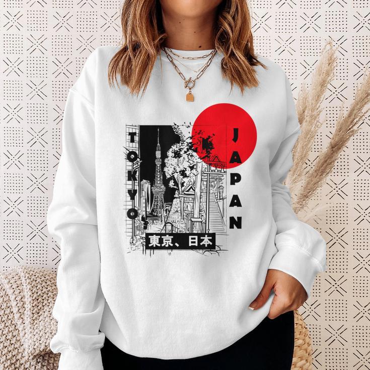 Aesthetic Retro Tokyo Tower Silhouette Japan Fans Sweatshirt Geschenke für Sie