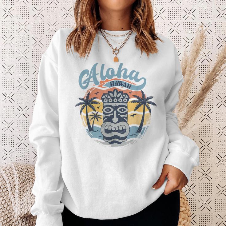 Aloha Hawaii Retro Sunset Tiki Hawaii Beachintage Sweatshirt Geschenke für Sie