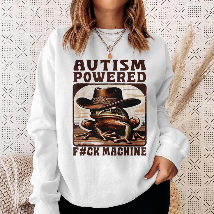 Autism Powered FCk Machine Meme Frog Cowboy Autistic Sweatshirt - Seseable