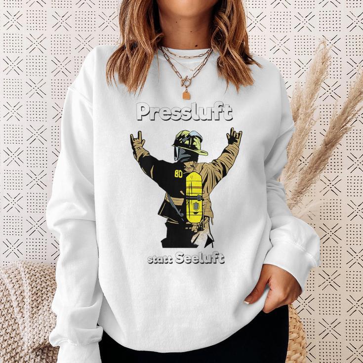 Back Print Breathing Protection Equipment Carrier Fire Brigade S Sweatshirt Geschenke für Sie