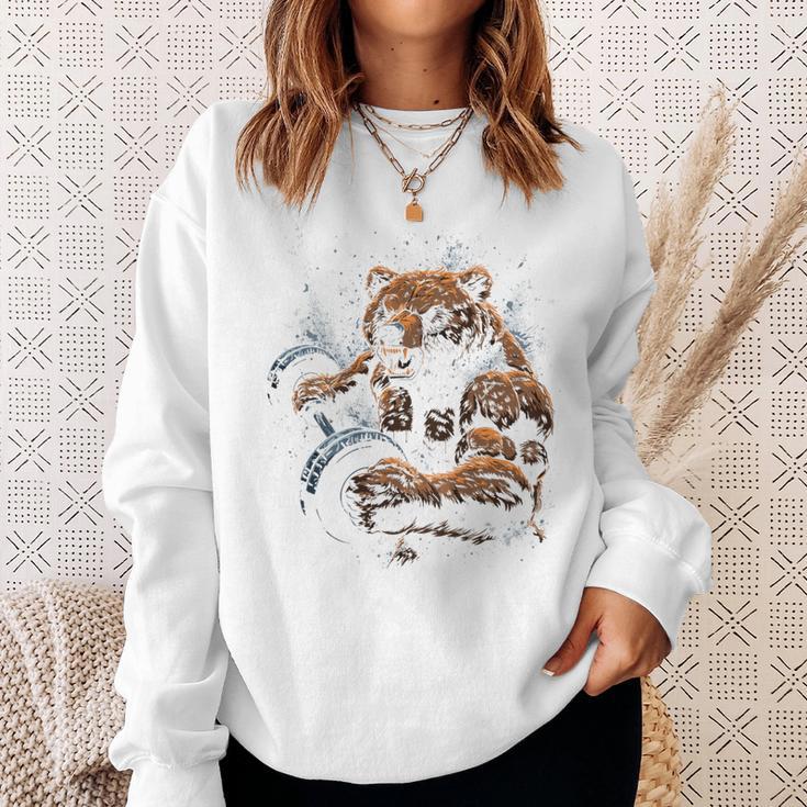 Bear Gym Fitness Backprint Sweatshirt Geschenke für Sie