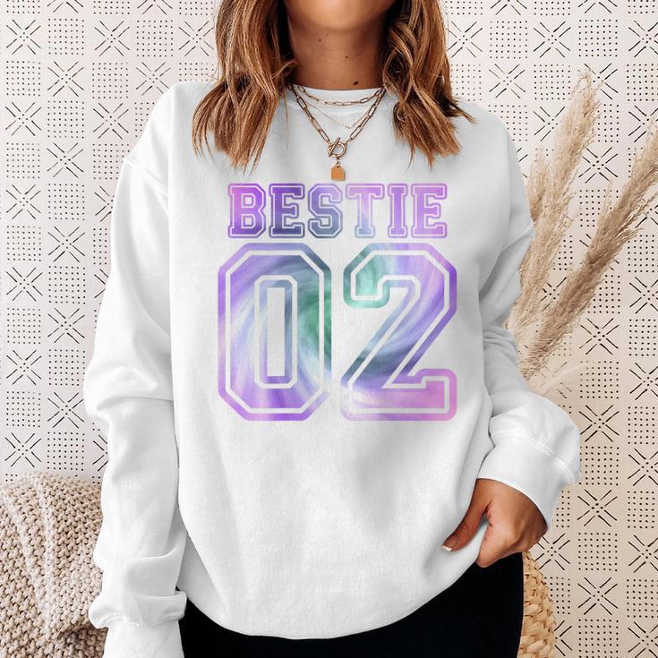 Bff 02 Best Friends Matching Bestie For 2 Tie Dye On Back Sweatshirt Geschenke für Sie