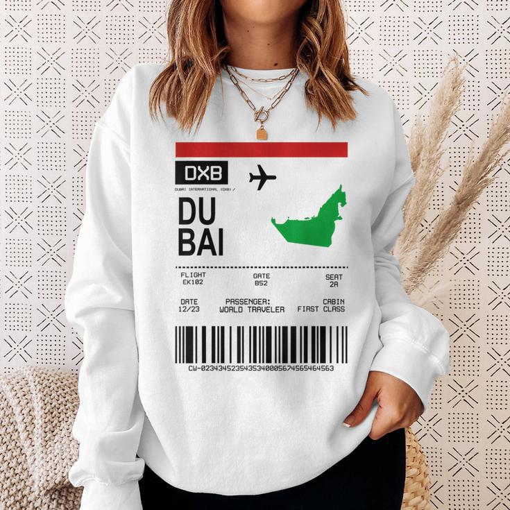 Board Ticket Dubai Dxb Airport Passenger Flight S Sweatshirt Geschenke für Sie