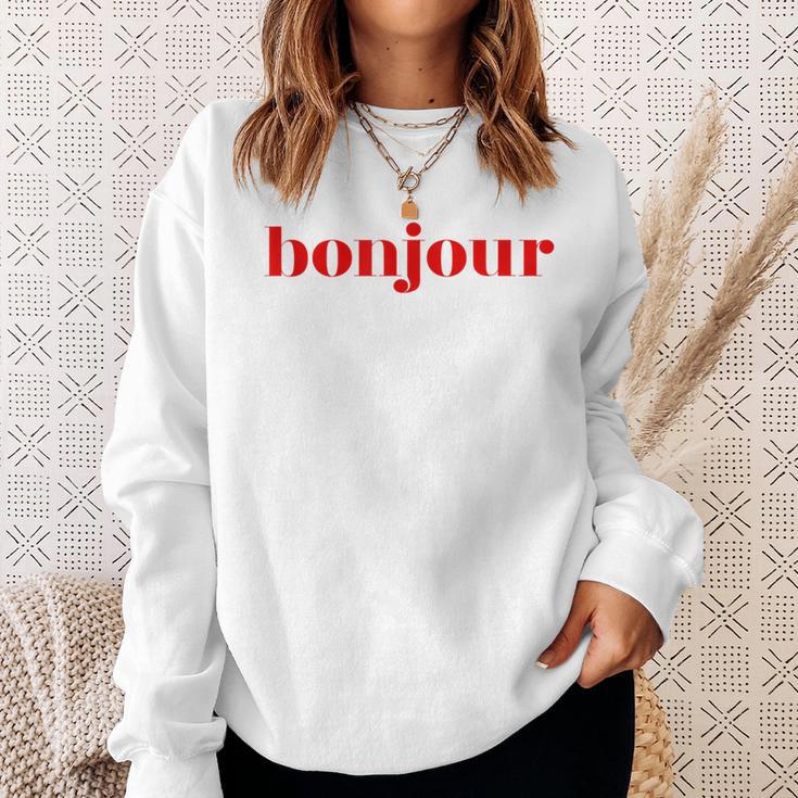 Bonjour For French Lovers Blue Sweatshirt Geschenke für Sie