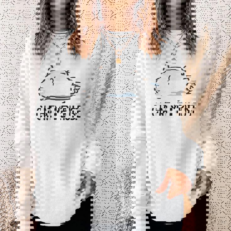 Chat Humour Cadeau Chat M'épuise Sweater e Cadeaux pour elle