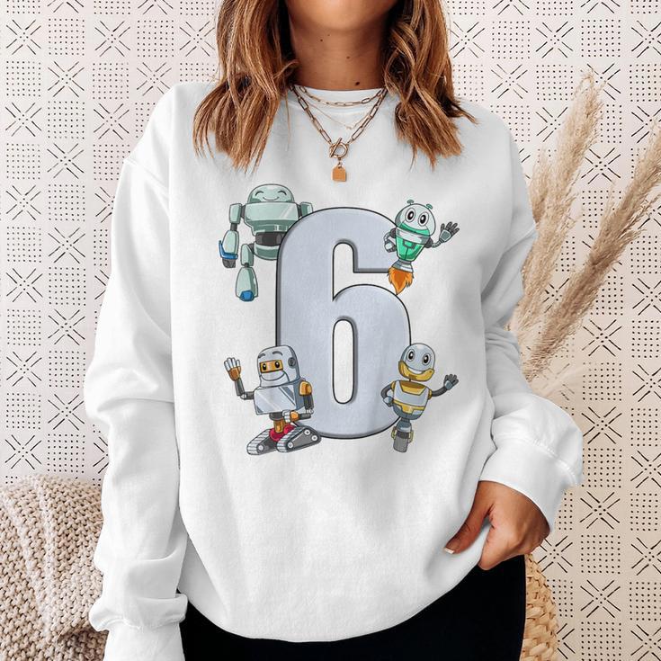 Children's 6 Years Birthday Robot And Technology Sweatshirt Geschenke für Sie