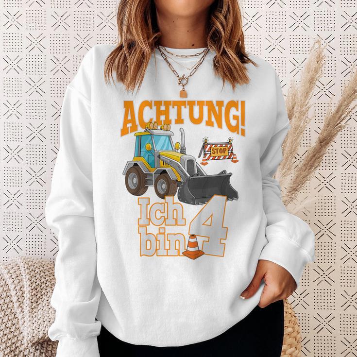 Children's Birthday Digger 4 Years Construction Site 4 Birthday Boy Sweatshirt Geschenke für Sie