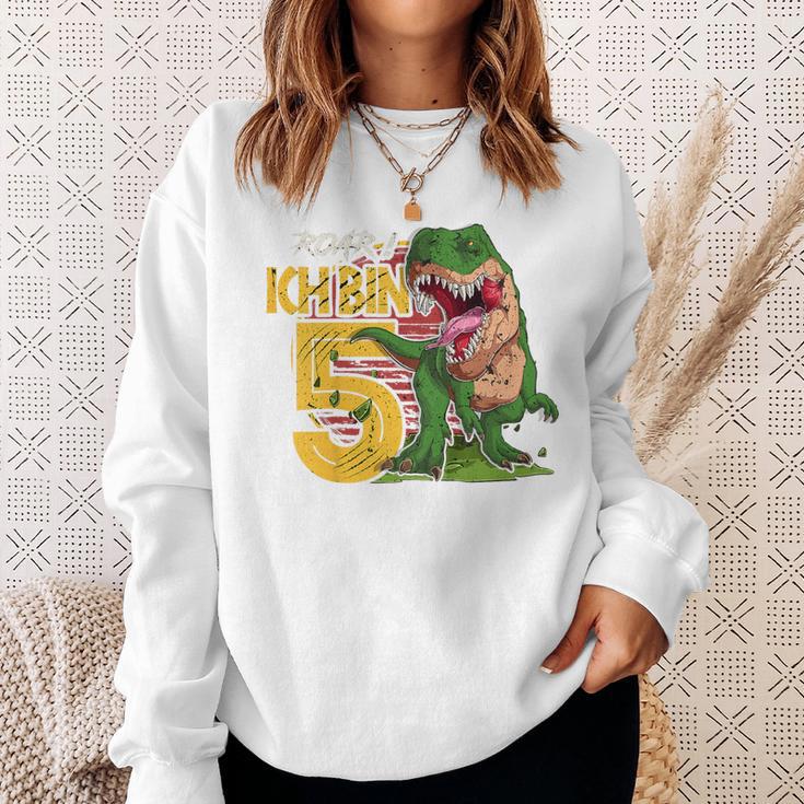 Children's Dinosaur 5Th Birthday Decoration I'm 5 Dinosaur Boys 5 Years Sweatshirt Geschenke für Sie