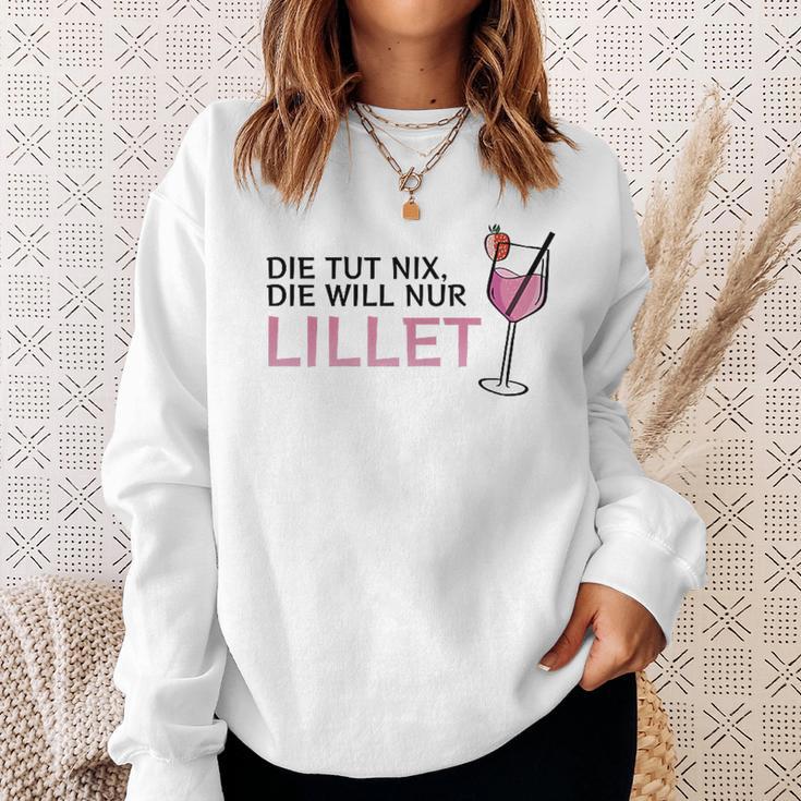 Die Tut Nix Die Will Nur Lillet Fan Summer Cocktail Party Sweatshirt Geschenke für Sie