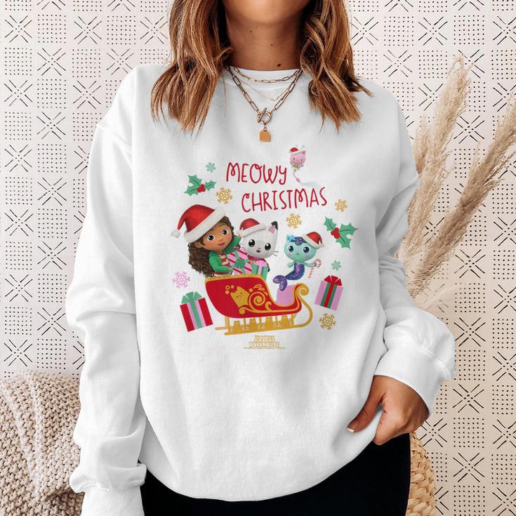 Dreamworks Gabby's Dollhouse Meowy Christmas Sleigh Blue Sweatshirt Geschenke für Sie