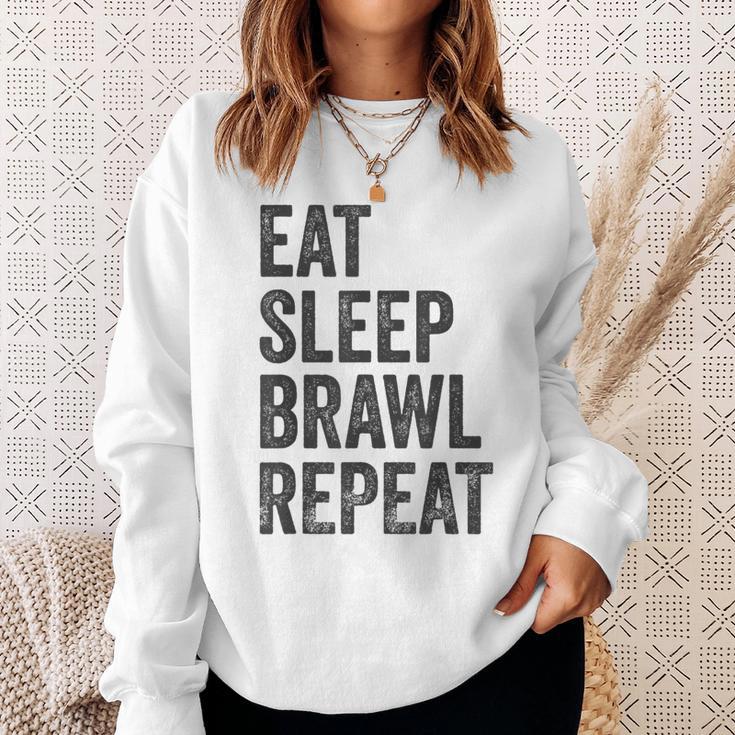 Eat Sleep Brawl Repeat Brawler ideo Player Gray Sweatshirt Geschenke für Sie