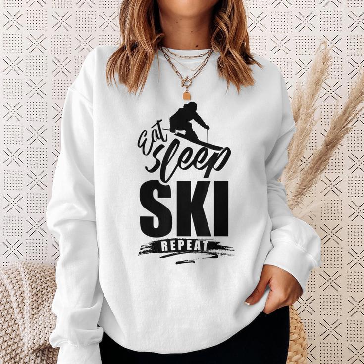 Eat Sleep Ski Repeat Ski Sweatshirt Geschenke für Sie