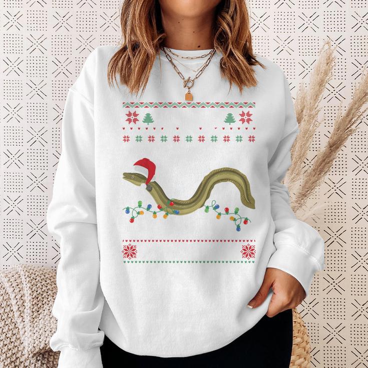 Eel I Want For Christmas I Angler Ugly Christmas Sweater Sweatshirt Geschenke für Sie