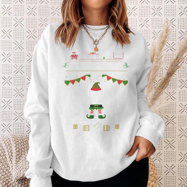 Christmas Elf For Gamers Elf 11 Gaming I Bims 1 Nerd Long-Sleeved Sweatshirt Geschenke für Sie