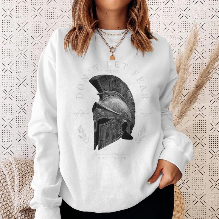 Greek Sparta Helmet Warrior Soldier Backprint Spartan Sweatshirt Geschenke für Sie