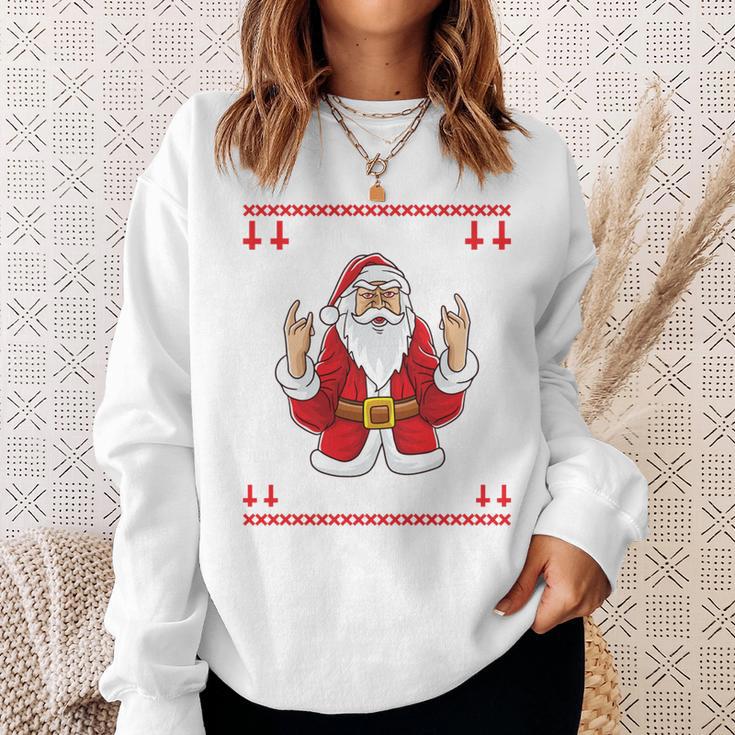 Heavy Metal Christmas Sleigher Hail Santa Claus Rock Music Sweatshirt Geschenke für Sie