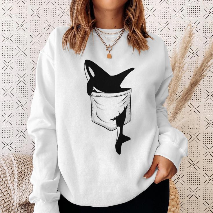 Casual Killer Whale Orca In Your Pocket Blue Sweatshirt Geschenke für Sie