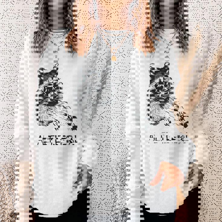 A Little Feral Raccoon With Moon Animal Raccoon Trash Panda Sweatshirt Gifts for Her