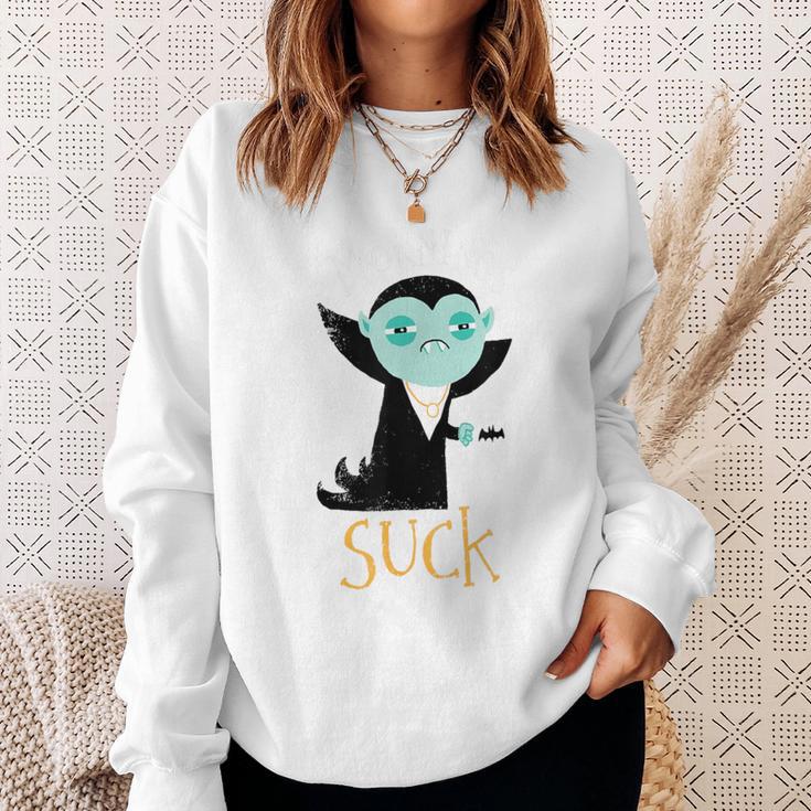 Mornings Suck Cute & Grumpy Morningampire Dm Gray Sweatshirt Geschenke für Sie