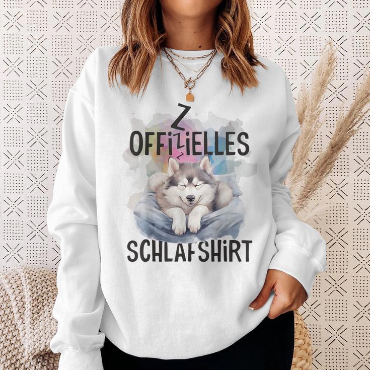 Official Siberian Husky Dog Sleep Blue Sweatshirt Geschenke für Sie