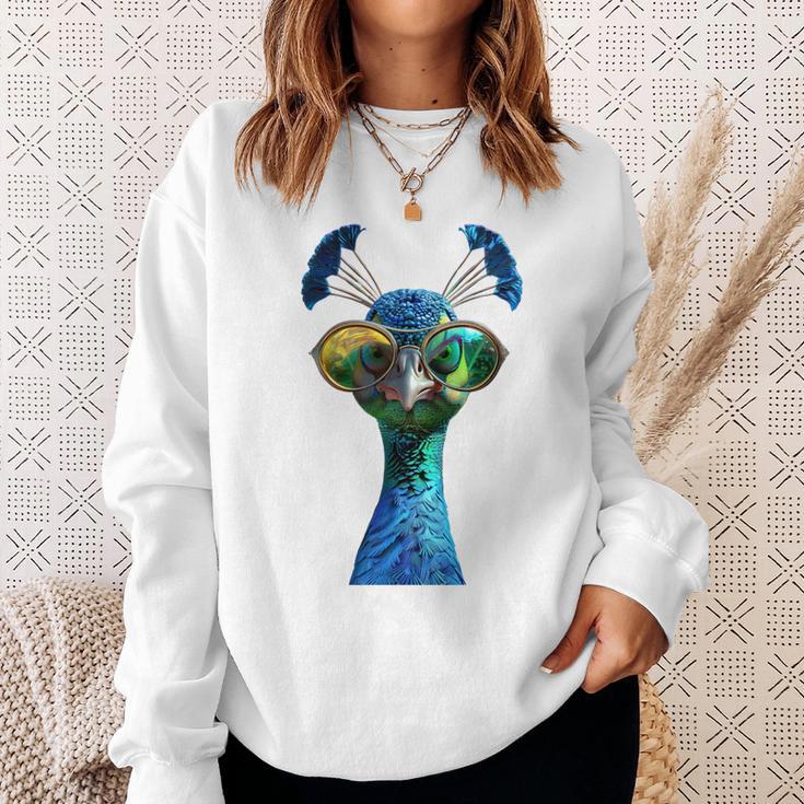 Pfau Motiv Blauer Pfau Pfauen Peacock Rad Pfauenrad Pfau Sweatshirt Geschenke für Sie