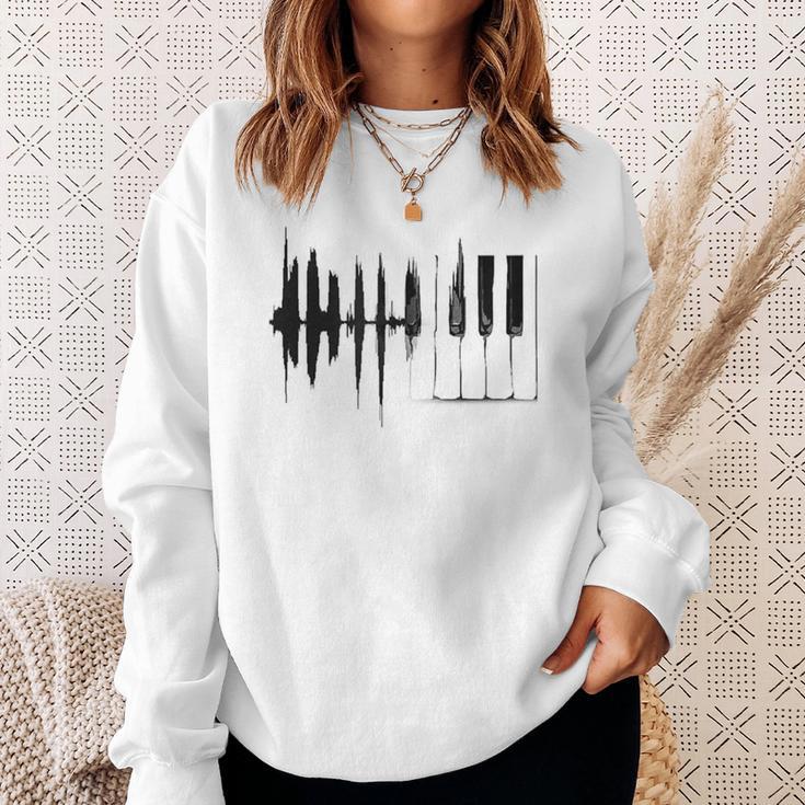 Piano Piano Keys Wings Gray Sweatshirt Geschenke für Sie