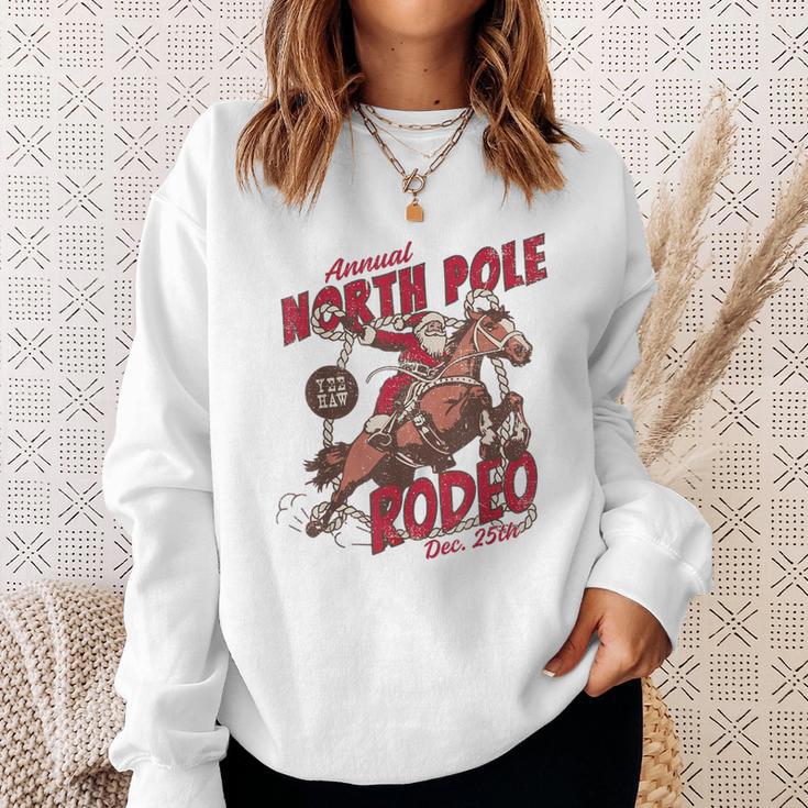 Vintage North Pole Rodeo Cowboy Santa Country Christmas Sweatshirt ...