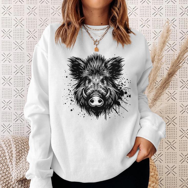 Wild Boar Boar Hunting Hunter Wild Boar Green Sweatshirt Geschenke für Sie