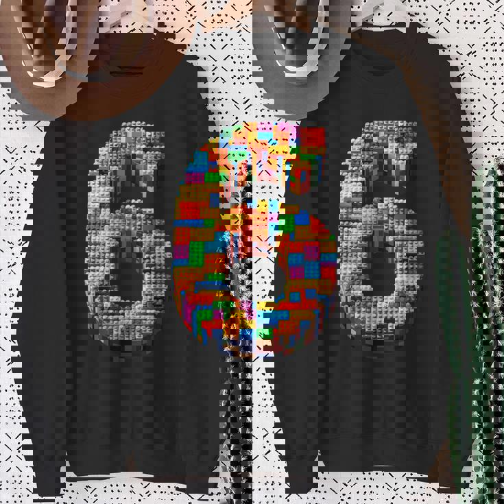 6 Year Old Blocks Building Master Builder 6Th Birthday Boy Sweatshirt Gifts for Old Women