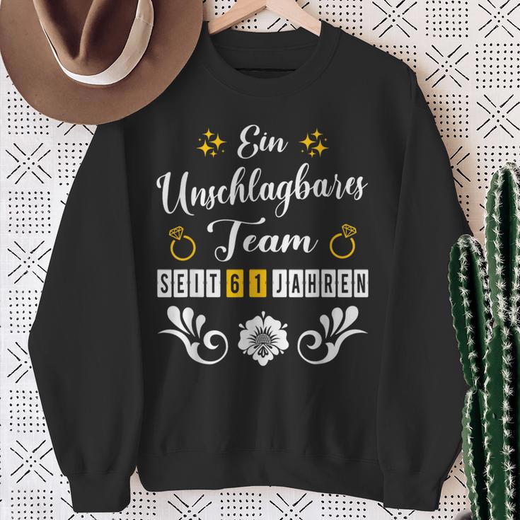 61 Jahre Ehe Ulmenhochzeit Hochzeitstag Ehemann Partnerlook Sweatshirt Geschenke für alte Frauen