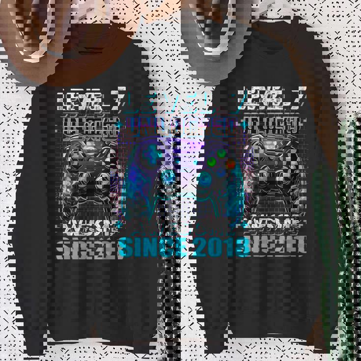 7Th Birthday Boy Level 7 Gamer 7 Year Video Game Party Sweatshirt Gifts for Old Women