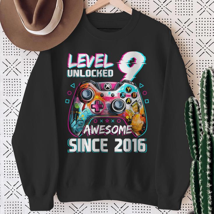 9Th Birthdayideo Game Level 9 Unlockedideo Player Boys Sweatshirt Geschenke für alte Frauen