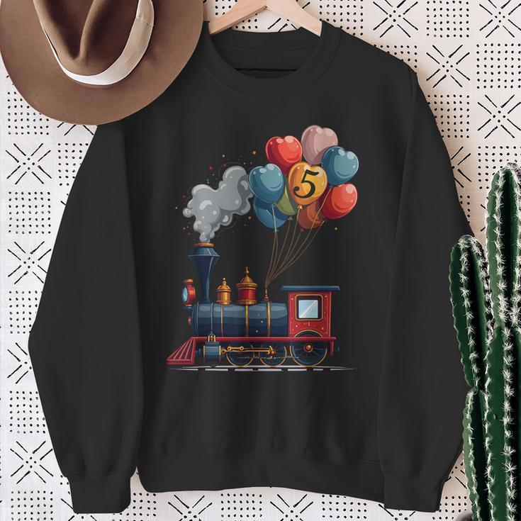 All Aboard 5Th Birthday Train Sweatshirt Geschenke für alte Frauen