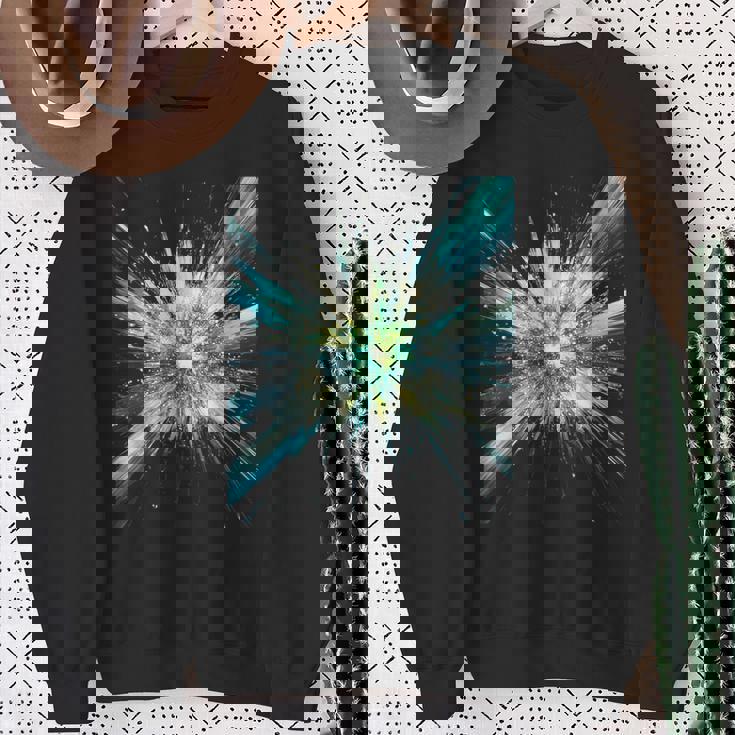 Abstract Space Explosion Art Vibrant Cosmic Burst Supernova Sweatshirt Gifts for Old Women