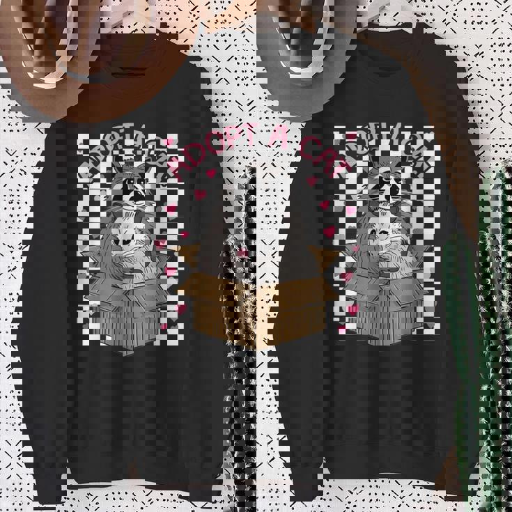 Adopt A Cat Team - Cute Opossum & Raccoon Themed Small Sweatshirt Gifts for Old Women