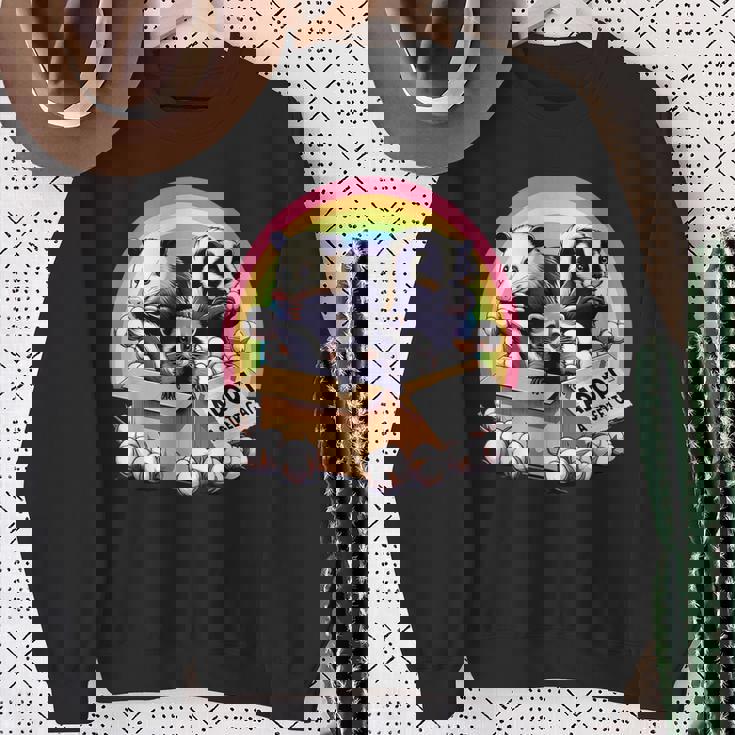 Adopt A Street Cat Crewneck – Vintage Opossum Raccoon Skunk Theme Gifts for Old Women
