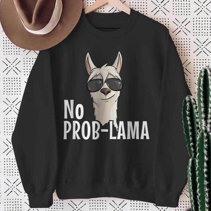 Alpaca With Sunglasses No Prob-Lama Hipster Lama Sweatshirt Geschenke für alte Frauen