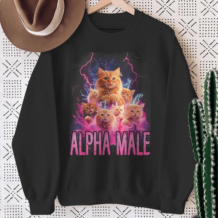 Alpha Male Lustige Kätzchen Meme Cute Cat Humorous Sweatshirt Geschenke für alte Frauen