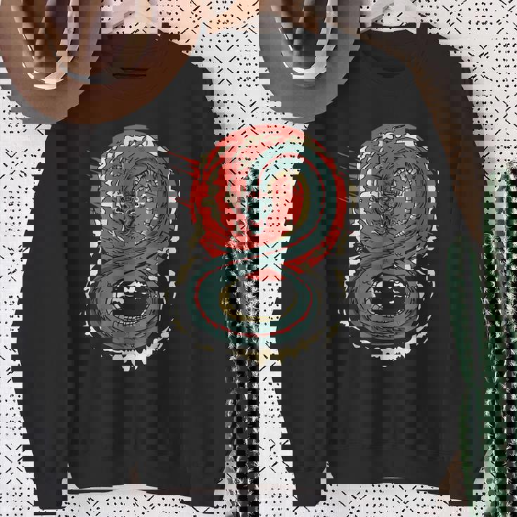 Art Japonais Kanji Dragon Japonais Sun Streetwearintage Rétro Sweater e Cadeaux pour les femmes âgées