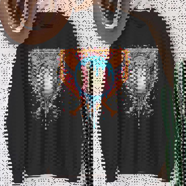 Baseball Drip Home Plate Fun Baseball Apparel For Boys Sweatshirt Gifts for Old Women