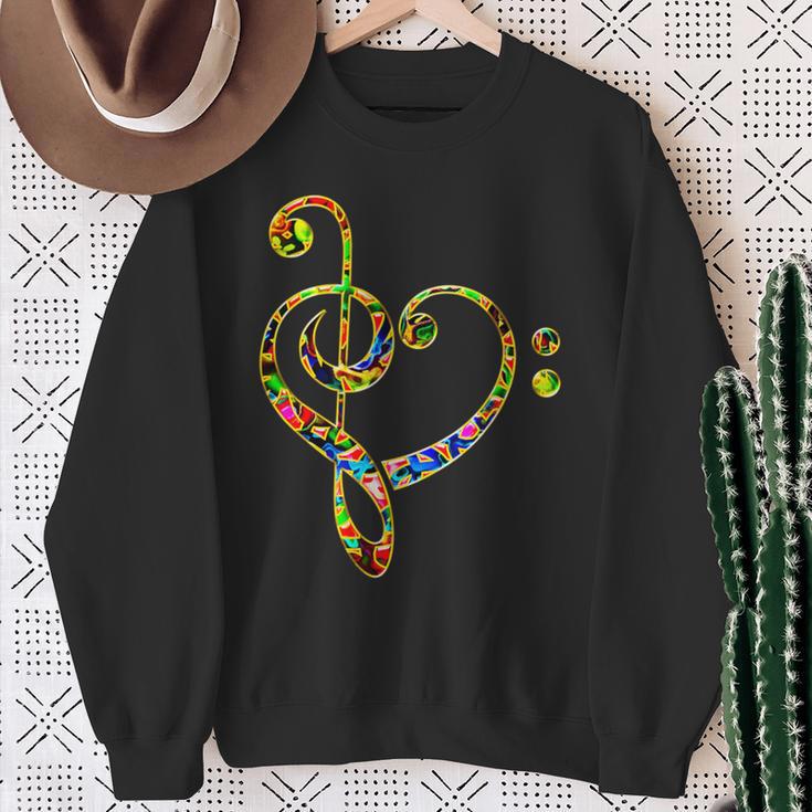 Bass Clef Heart I Love Music Bass Sweatshirt Geschenke für alte Frauen