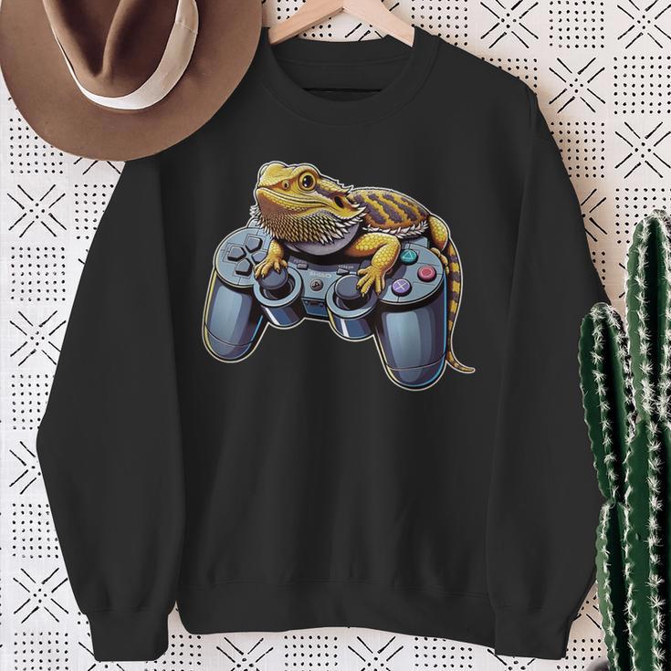 Bearded Dragons Playingideo Game Reptile Pagona Gamers Sweatshirt Geschenke für alte Frauen