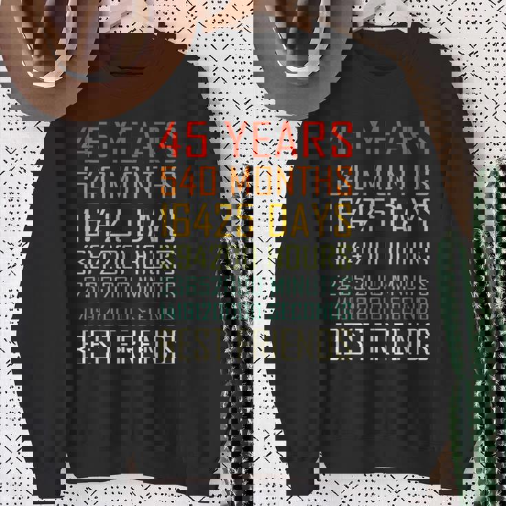 Best Friends Vintage 45 Years Friendship Anniversary Sweatshirt Gifts for Old Women