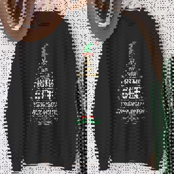 The Best Way To Spread Christmas Cheer Is Singing Loud Elf Sweatshirt Gifts for Old Women