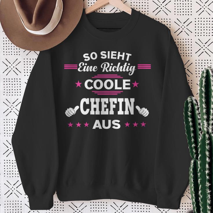 Beste Chefin So Sieht Eine Richtig Coole Chefin German Sweatshirt Geschenke für alte Frauen