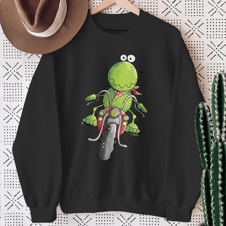 Biker Frog I Motorcyclist Fun Motorcycle Sweatshirt Geschenke für alte Frauen