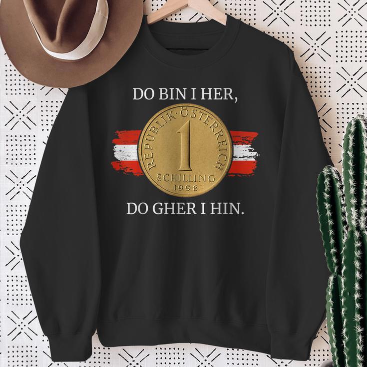 Do Bin I Her Austria Schilling Austrian Flag Sweatshirt Geschenke für alte Frauen